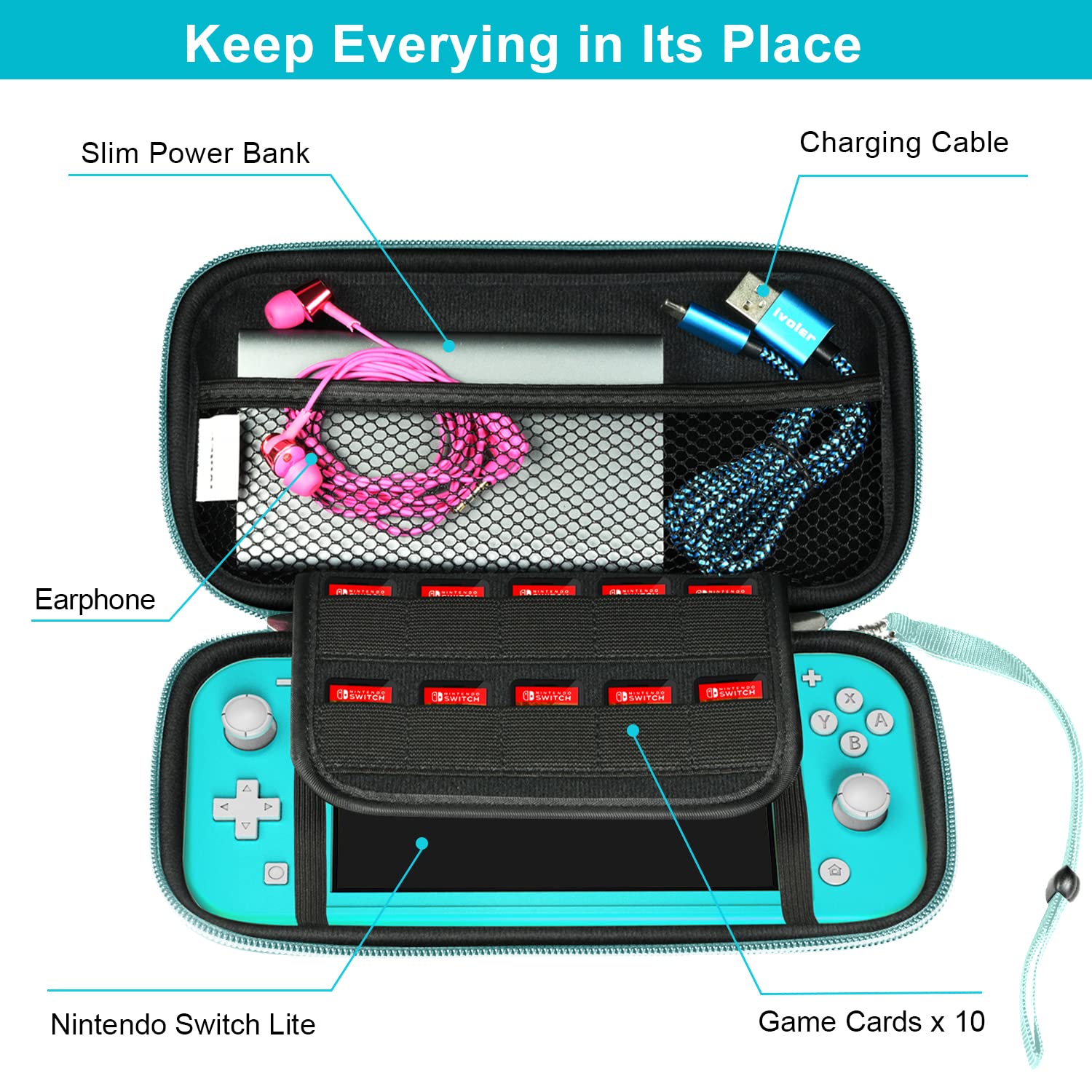 Amazon.com: ivoler Carrying Case for Nintendo Switch Lite, Ultra
